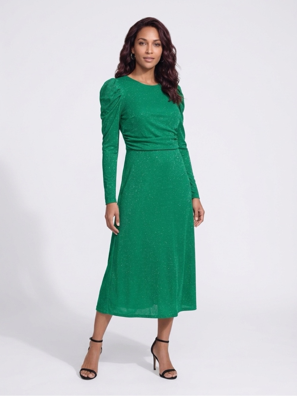 Lilly Pulitzer Emerald Green Midi Dress with Sparkle